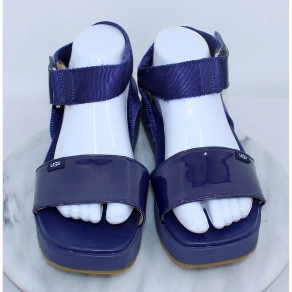 UGG LA Shores Platform Sandals Nightfall Purple Patent Leather Womens 10 - Picture 5 of 9